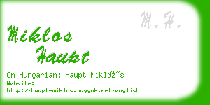 miklos haupt business card